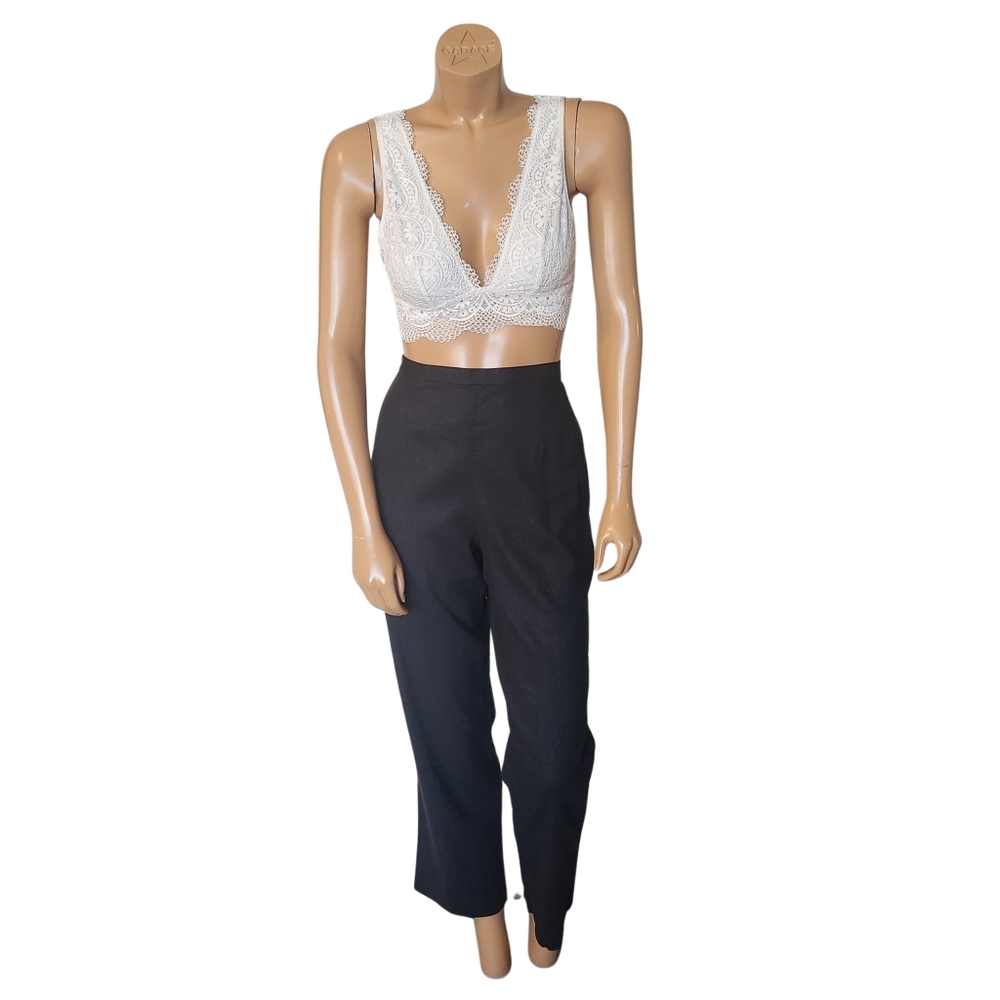 Coldwater Creek Linen Black Pants Petite 12